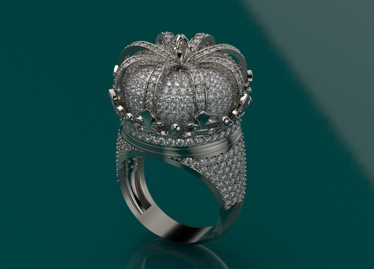 Elizabeth crown ring Silver Gold  Print 3D print model_4