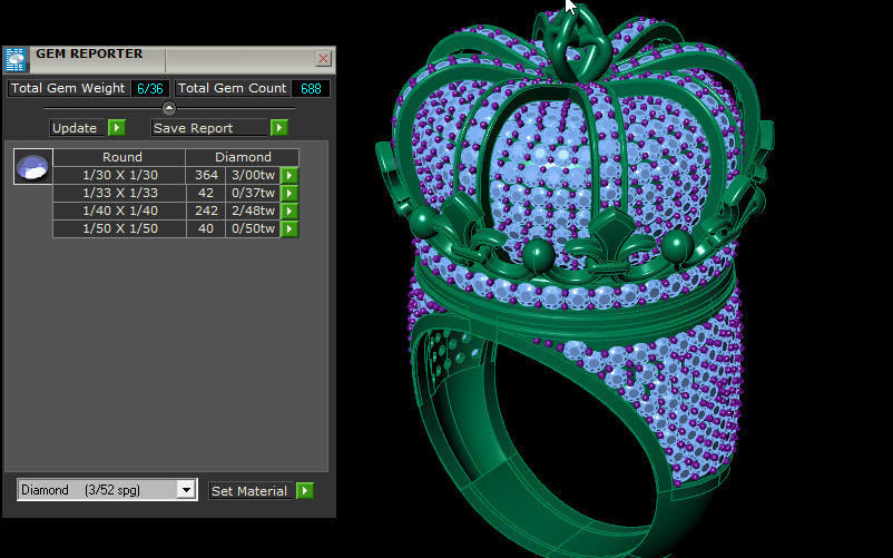 Elizabeth crown ring Silver Gold  Print 3D print model_14