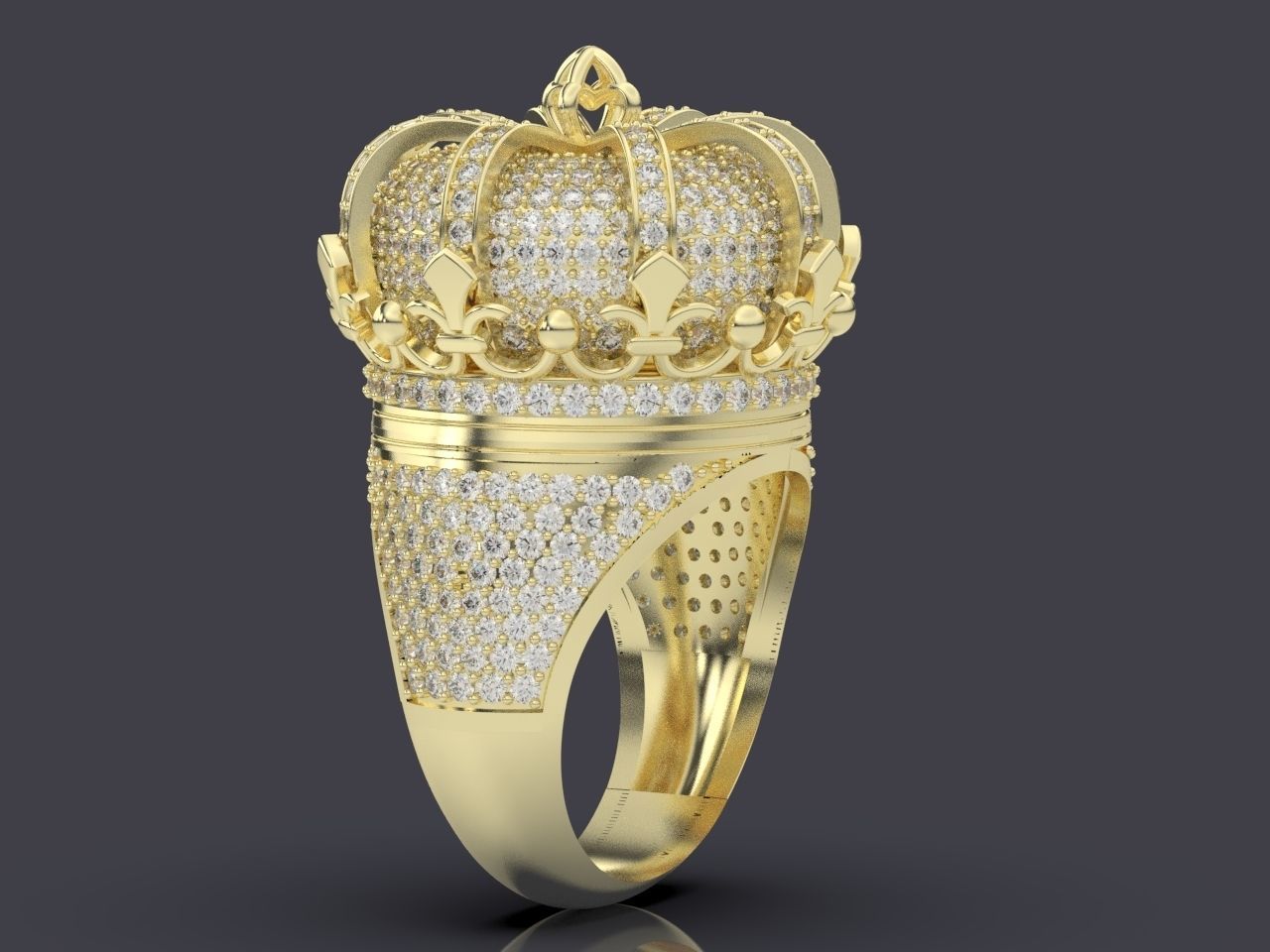 Elizabeth crown ring Silver Gold  Print 3D print model_3