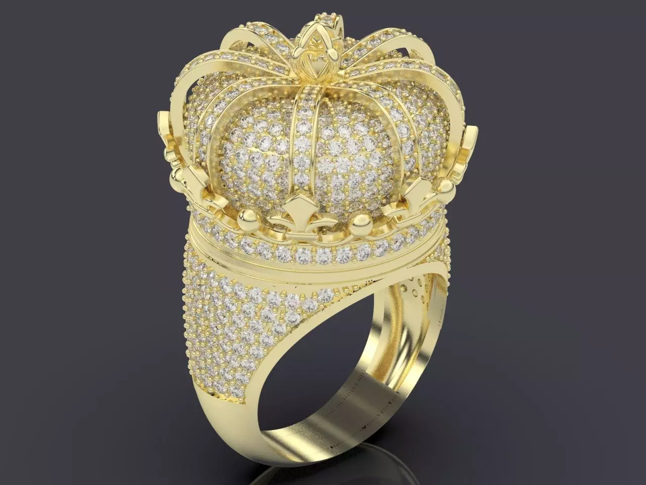 Elizabeth crown ring Silver Gold  Print 3D print model_0