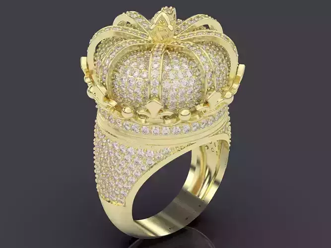 Elizabeth crown ring Silver Gold  Print 3D print model