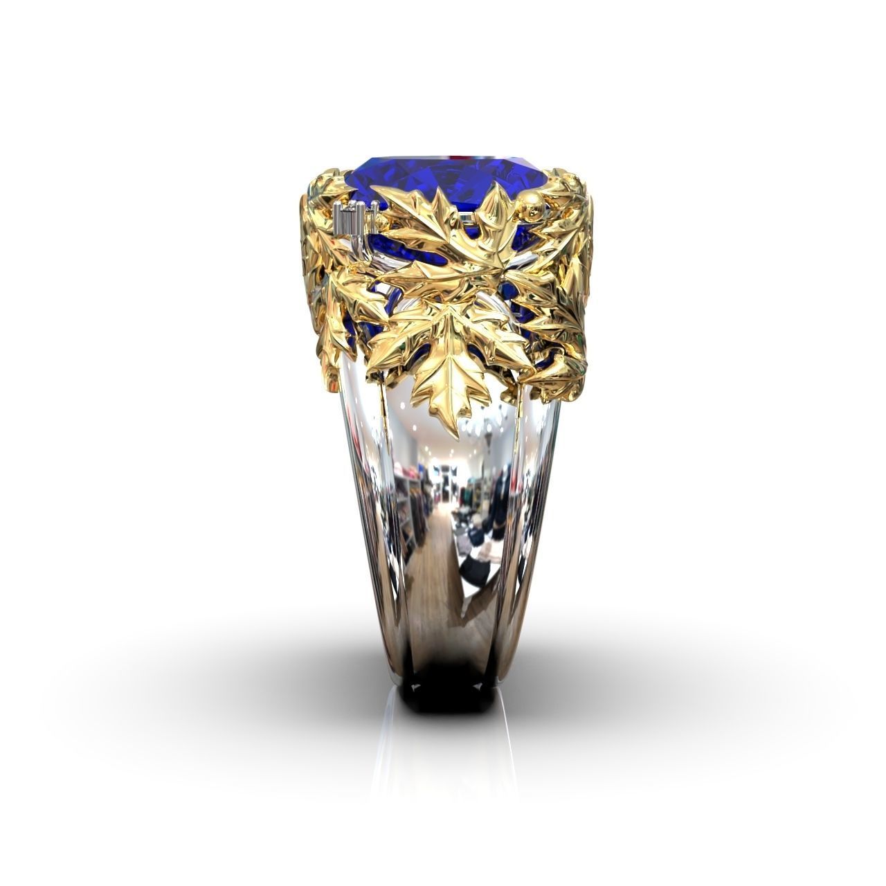 canadian ring with maple leaf 1261 3D print model_10