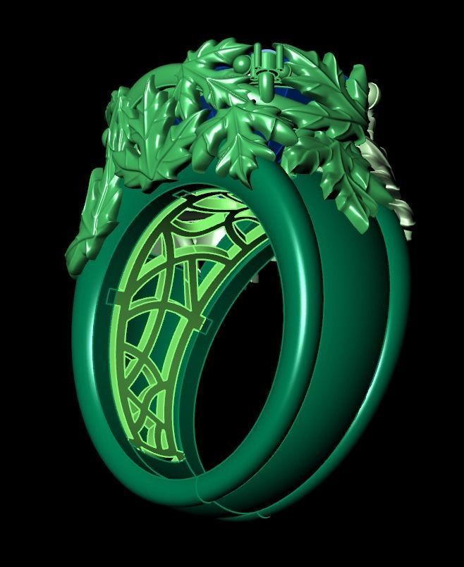 canadian ring with maple leaf 1261 3D print model_33