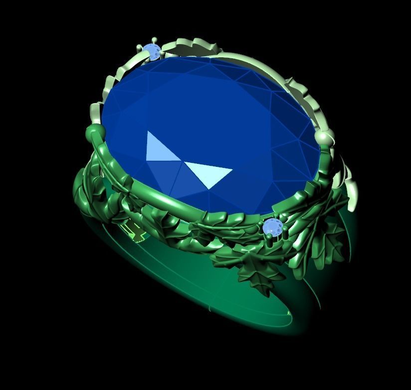 canadian ring with maple leaf 1261 3D print model_34