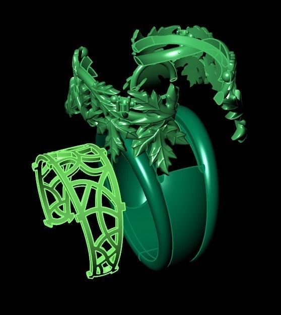 canadian ring with maple leaf 1261 3D print model_8