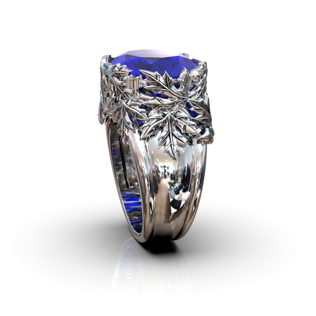 canadian ring with maple leaf 1261 3D print model_15