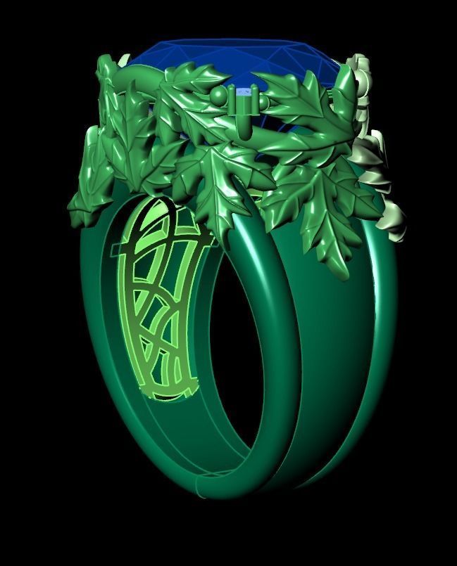 canadian ring with maple leaf 1261 3D print model_30