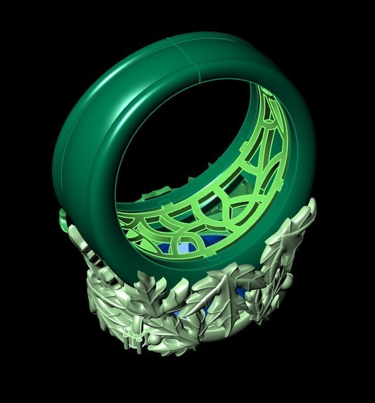 canadian ring with maple leaf 1261 3D print model_32