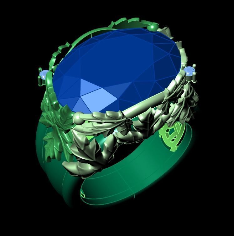 canadian ring with maple leaf 1261 3D print model_31