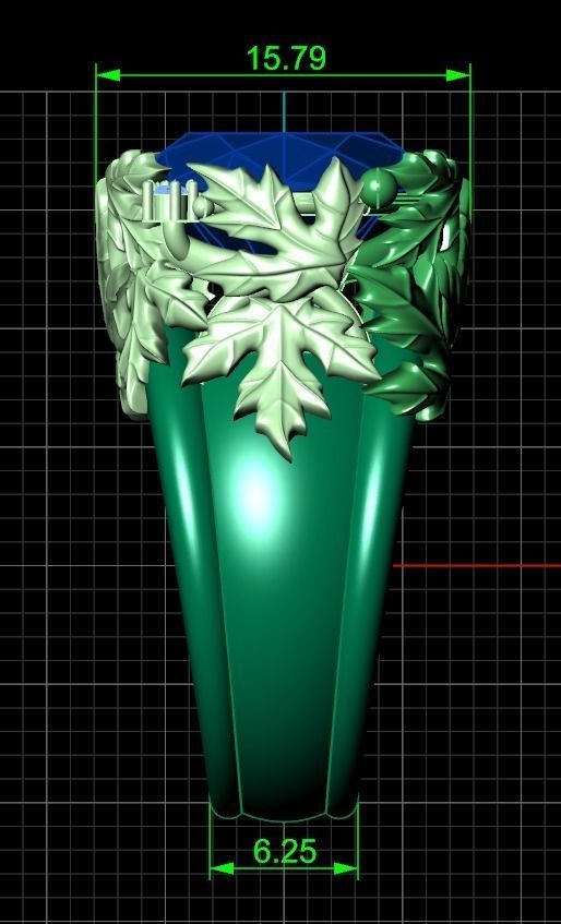 canadian ring with maple leaf 1261 3D print model_28