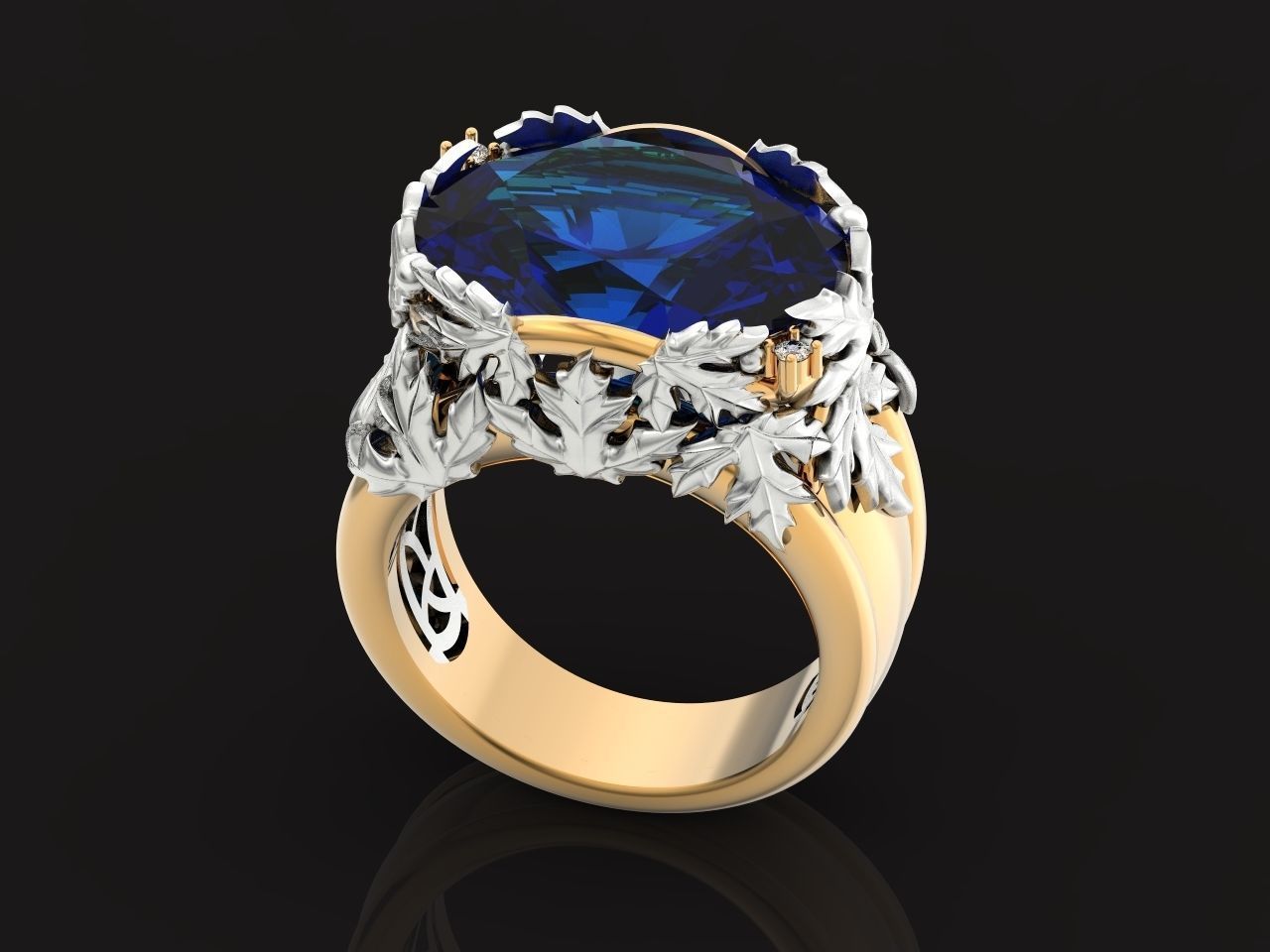 canadian ring with maple leaf 1261 3D print model_35