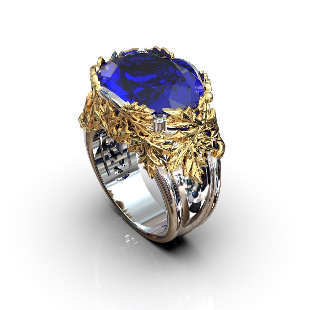 canadian ring with maple leaf 1261 3D print model_41