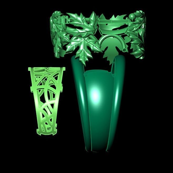 canadian ring with maple leaf 1261 3D print model_27