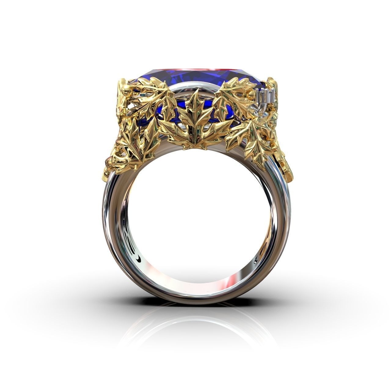 canadian ring with maple leaf 1261 3D print model_4