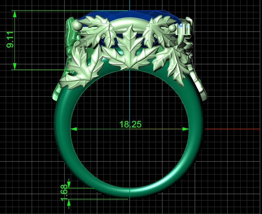 canadian ring with maple leaf 1261 3D print model_5