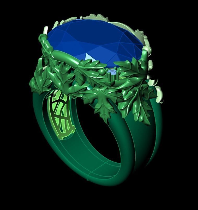canadian ring with maple leaf 1261 3D print model_29