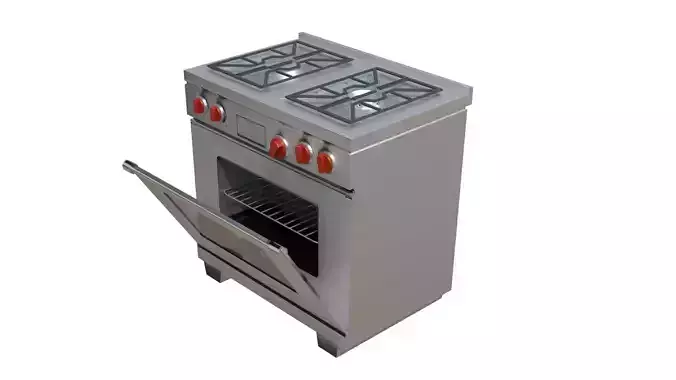 lowpoly wolf kitchen gas stove 