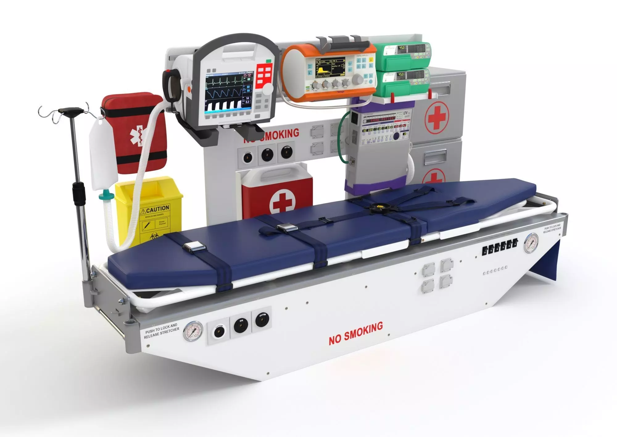 Air Ambulance Module with Equipment 3D model