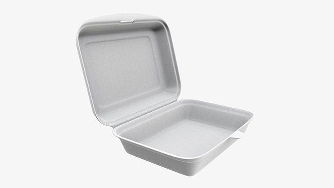 Take away lunch polystyrene box 03 3D model