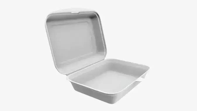 Take away lunch polystyrene box 03 3D model
