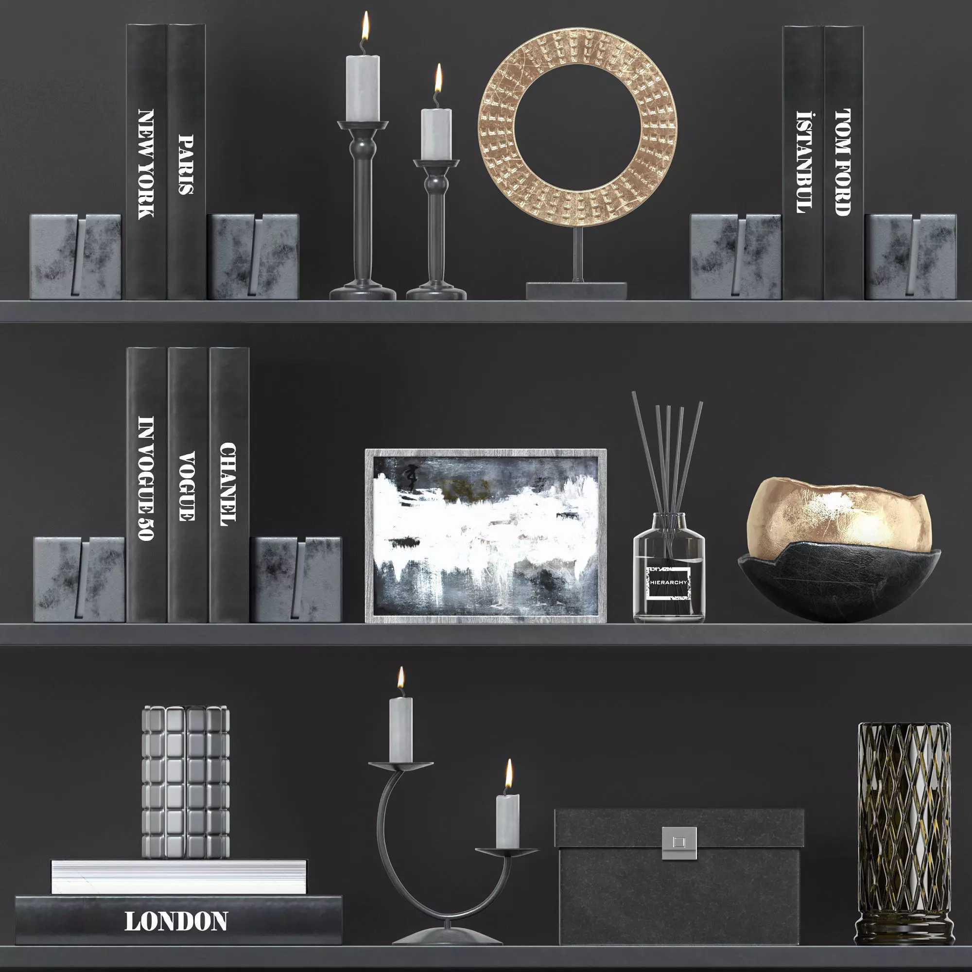 decorative set 9 shelf 3D model