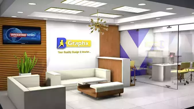 tech Office Low-poly 3D model