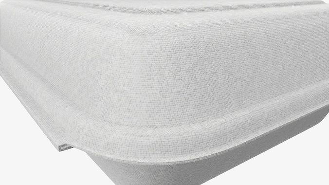 Take away lunch polystyrene box 03 closed 3D model 4