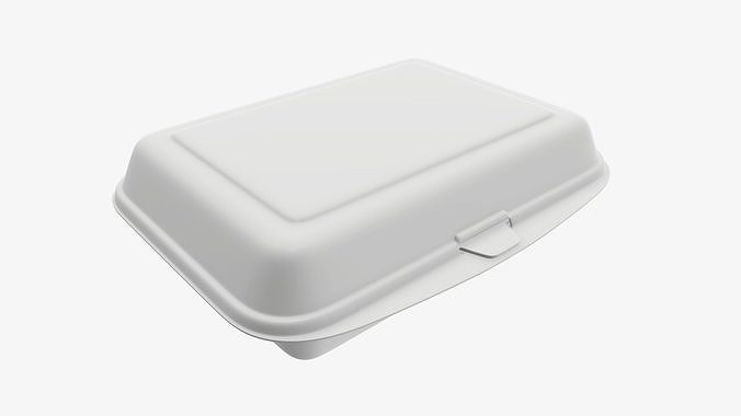 Take away lunch polystyrene box 03 closed 3D model 5