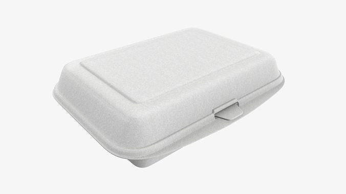Take away lunch polystyrene box 03 closed 3D model