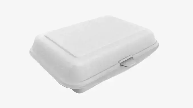 Take away lunch polystyrene box 03 closed 3D model