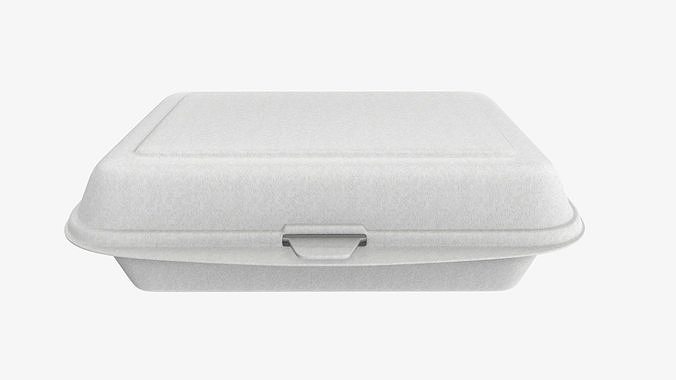 Take away lunch polystyrene box 03 closed 3D model 3