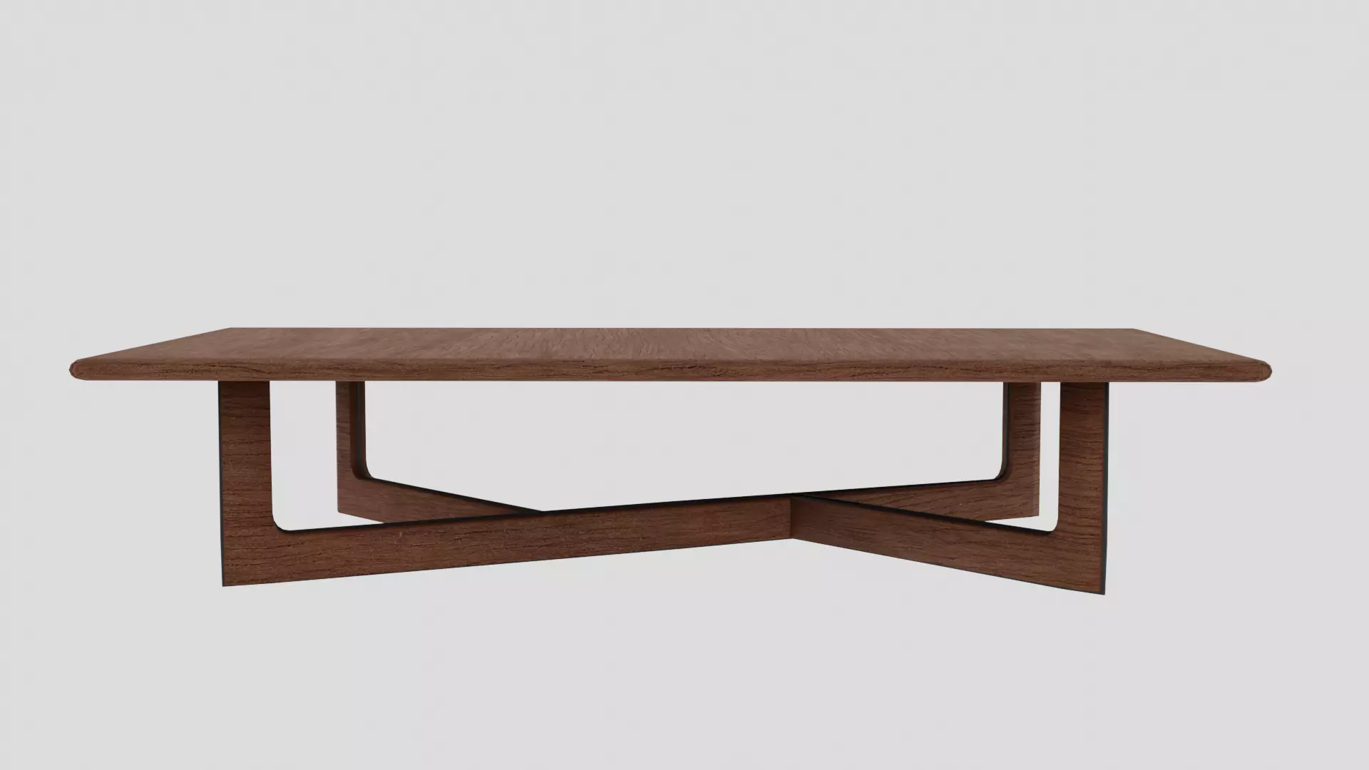 Table modern coffee with wooden legs Free low-poly 3D model