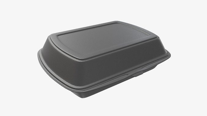 Take away lunch polystyrene box 04 closed 3D model