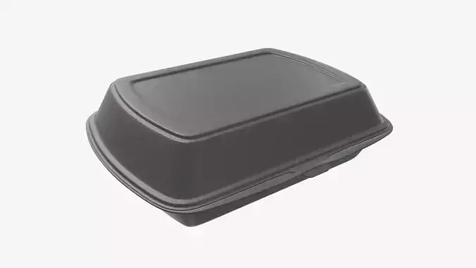 Take away lunch polystyrene box 04 closed 3D model