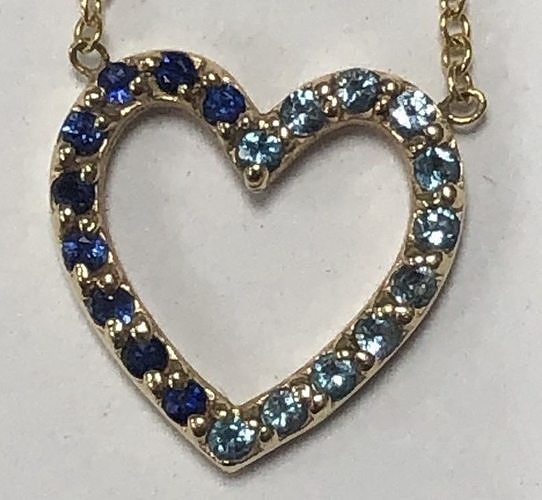 heart pendant with gemstones 3D print model