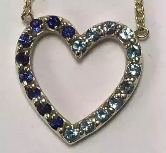 heart pendant with gemstones 3D print model