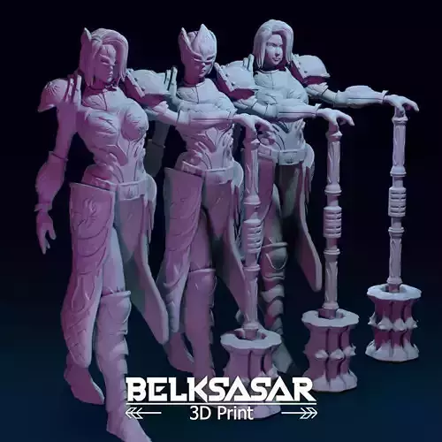 Girl Paladin of the Phoenix cult 3 variants