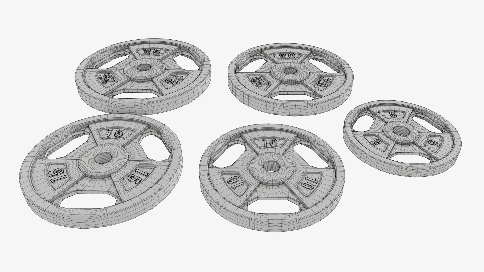 Weight plate set 05 3D model_6
