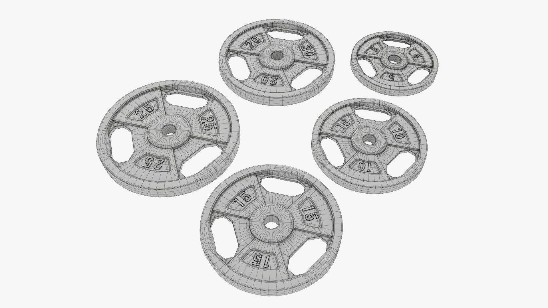 Weight plate set 05 3D model_5