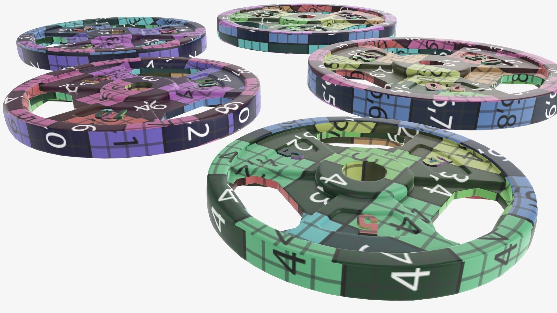 Weight plate set 05 3D model_13