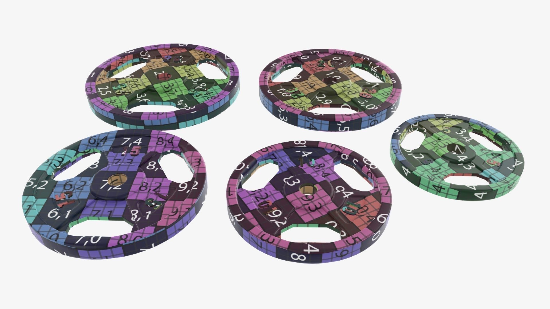 Weight plate set 05 3D model_11