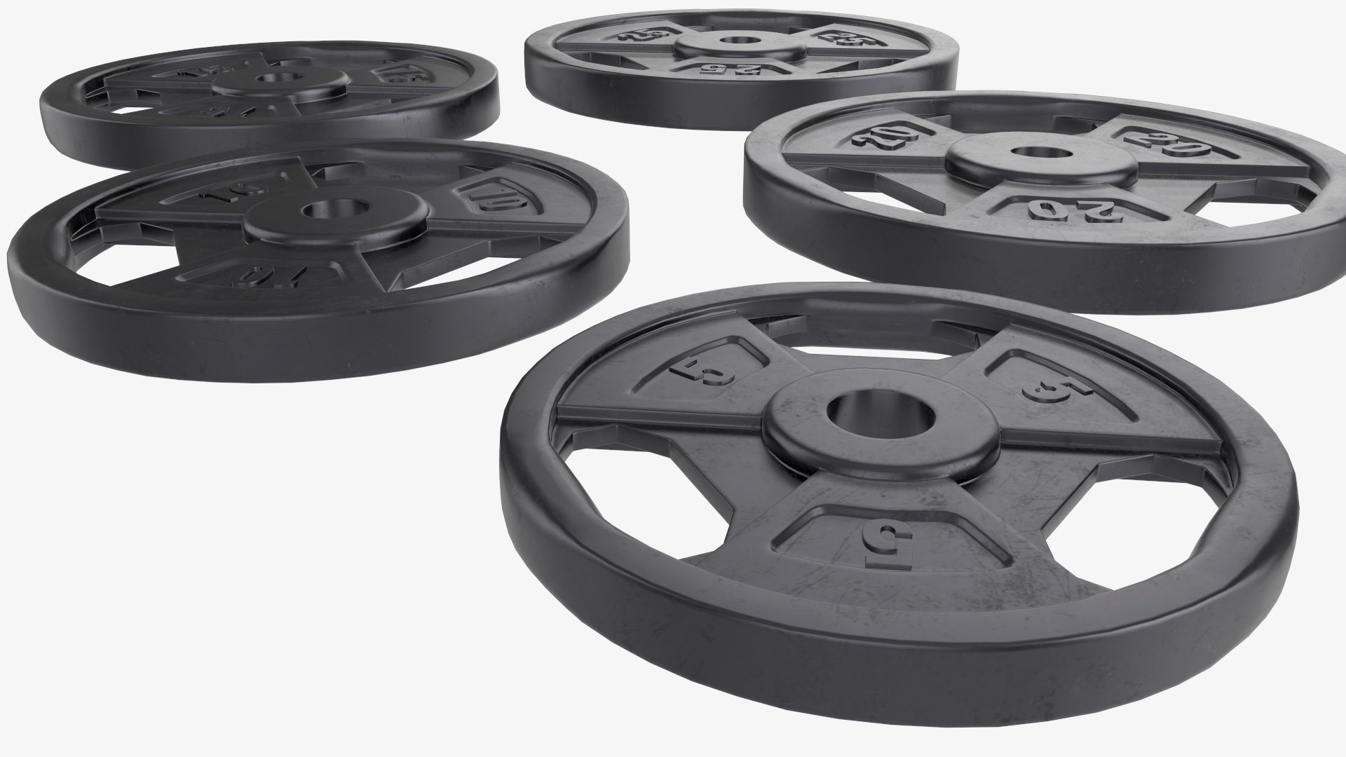 Weight plate set 05 3D model_3