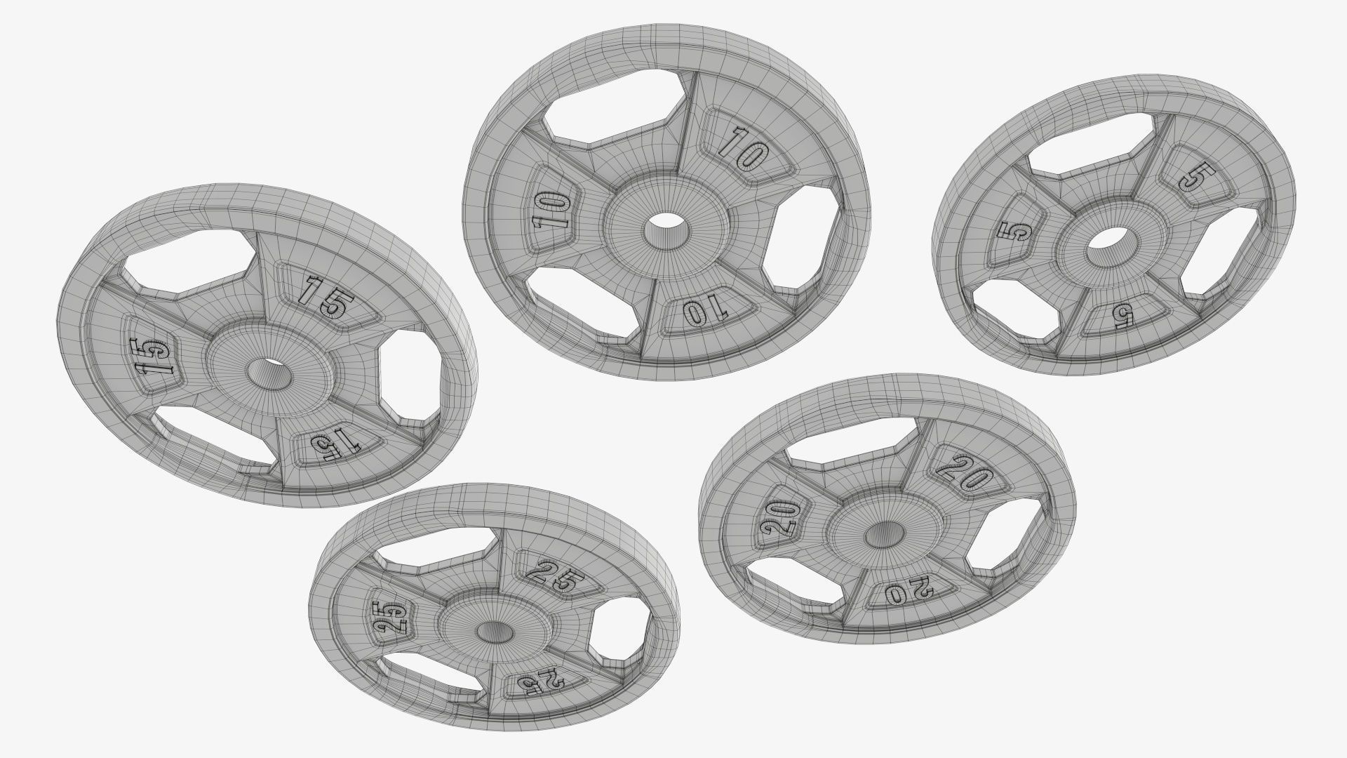 Weight plate set 05 3D model_9