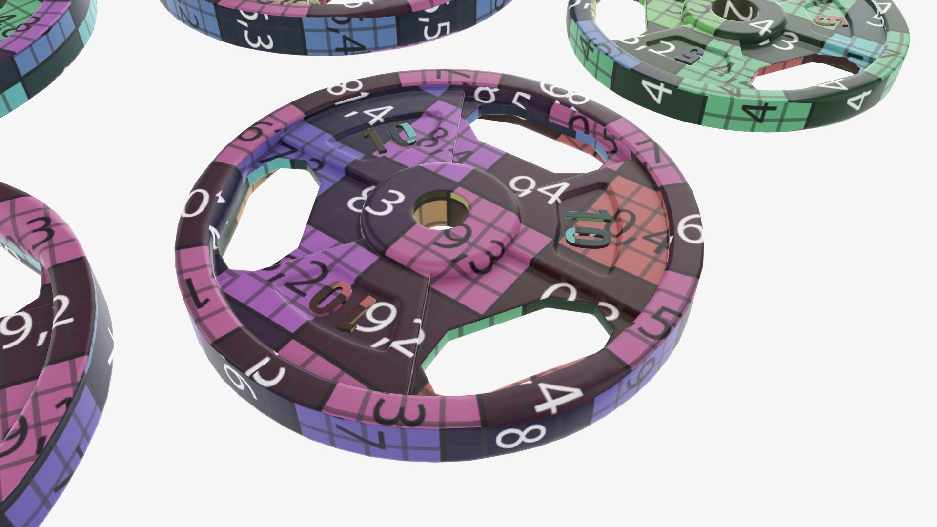 Weight plate set 05 3D model_12