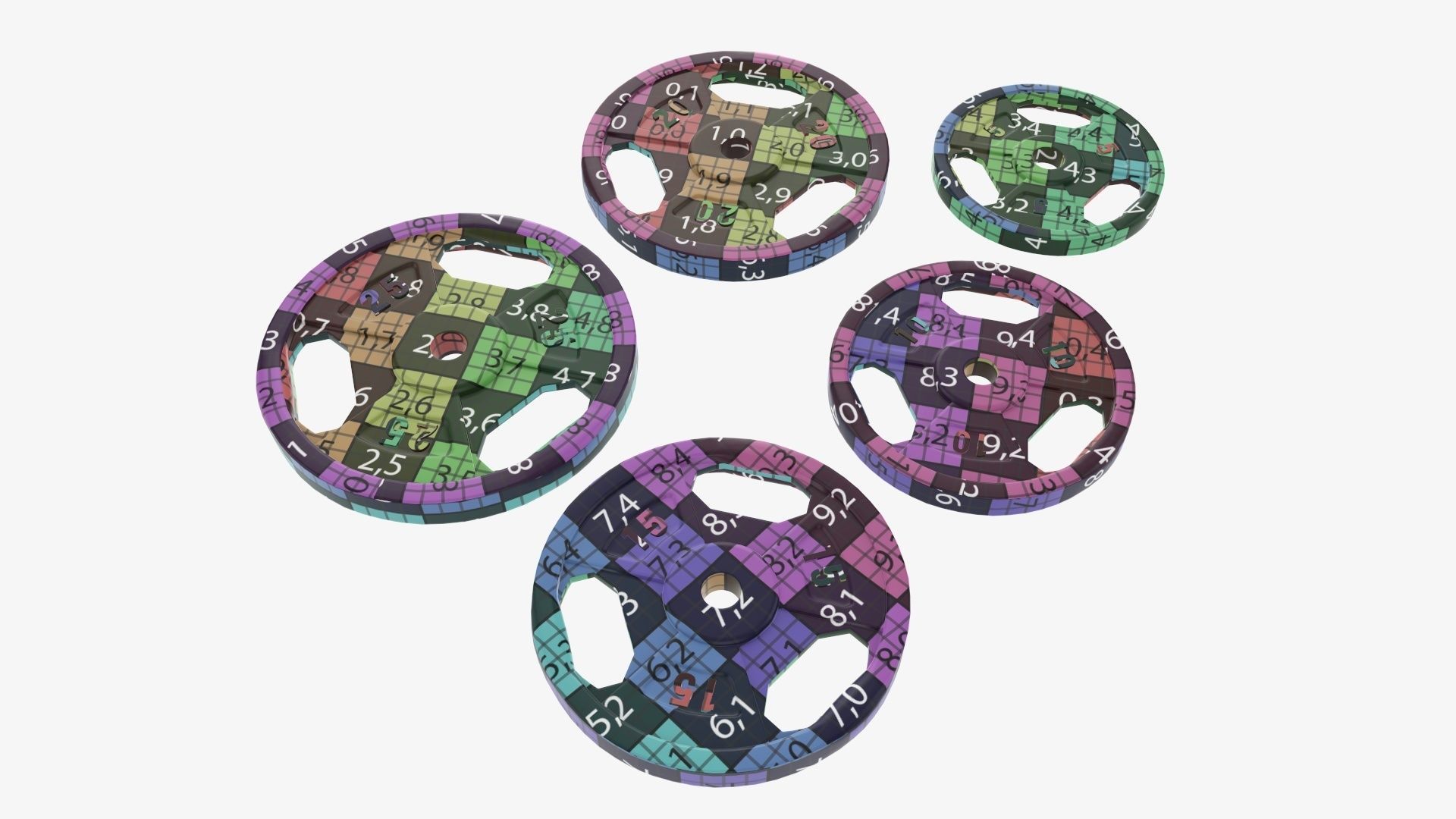 Weight plate set 05 3D model_10