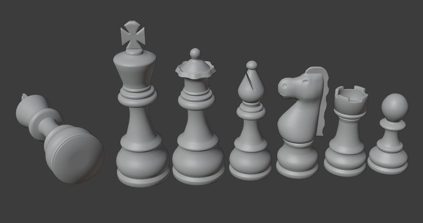 Chess Pieces 3D model_2