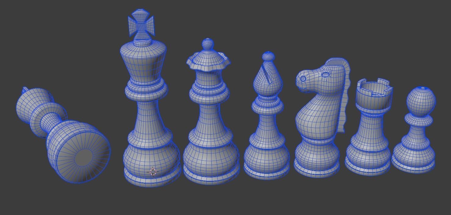 Chess Pieces 3D model_3