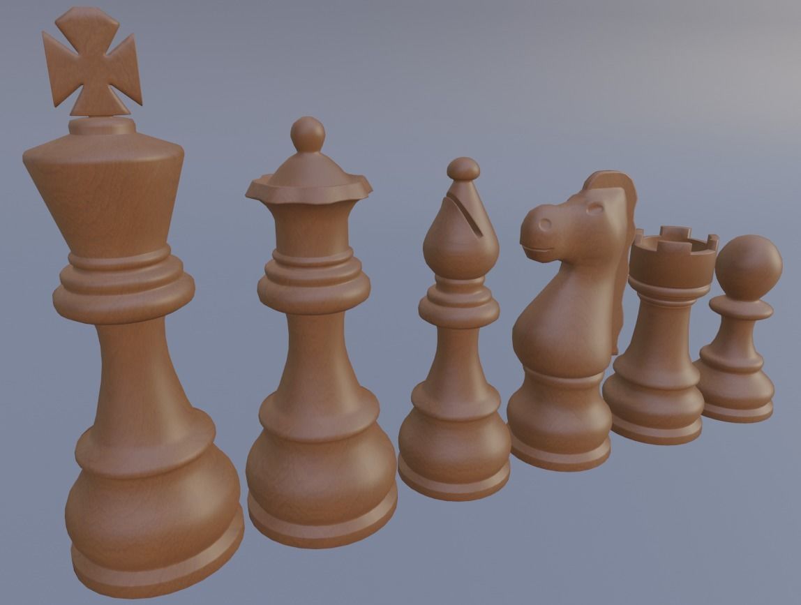 Chess Pieces 3D model_4