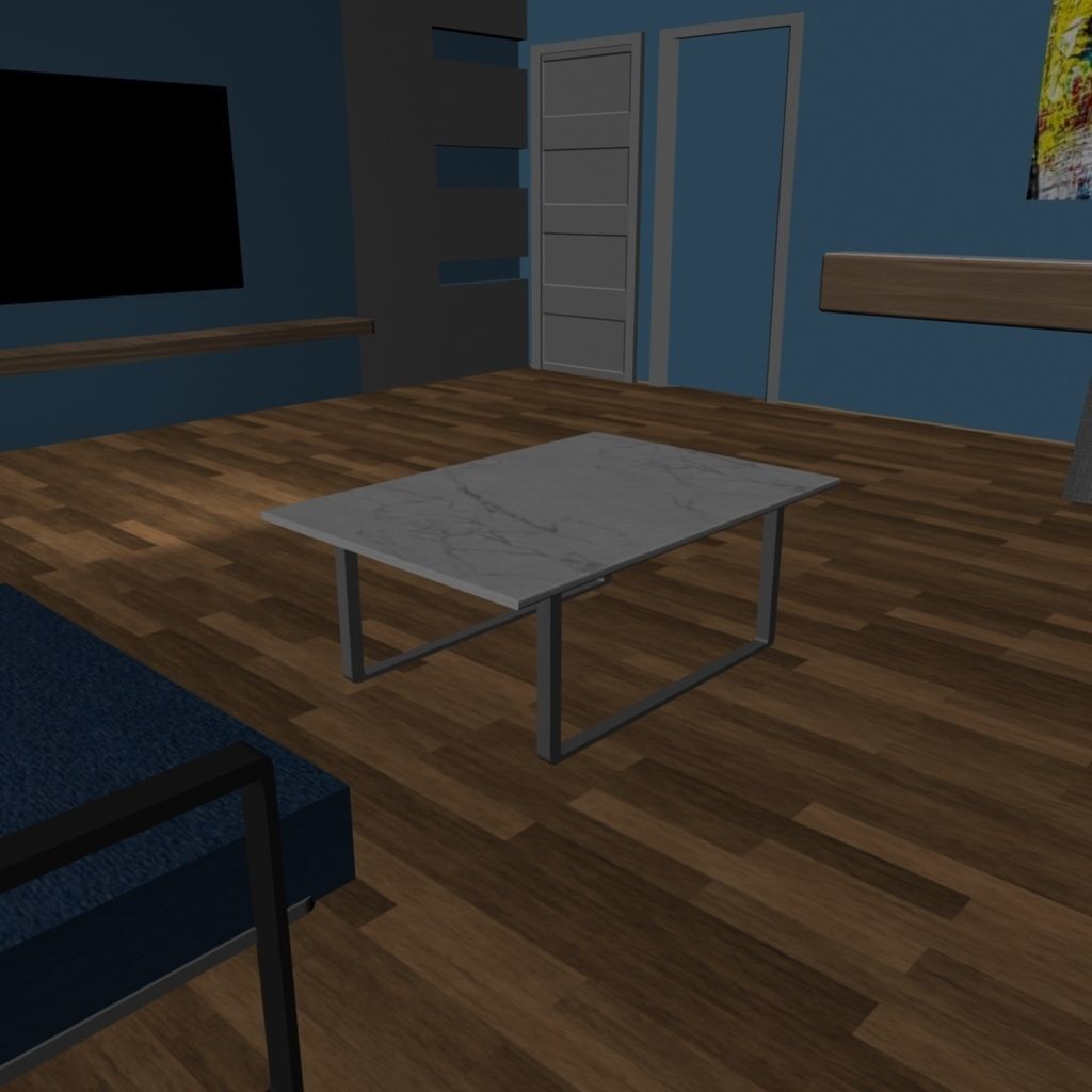 Marble coffee table  3D model_1