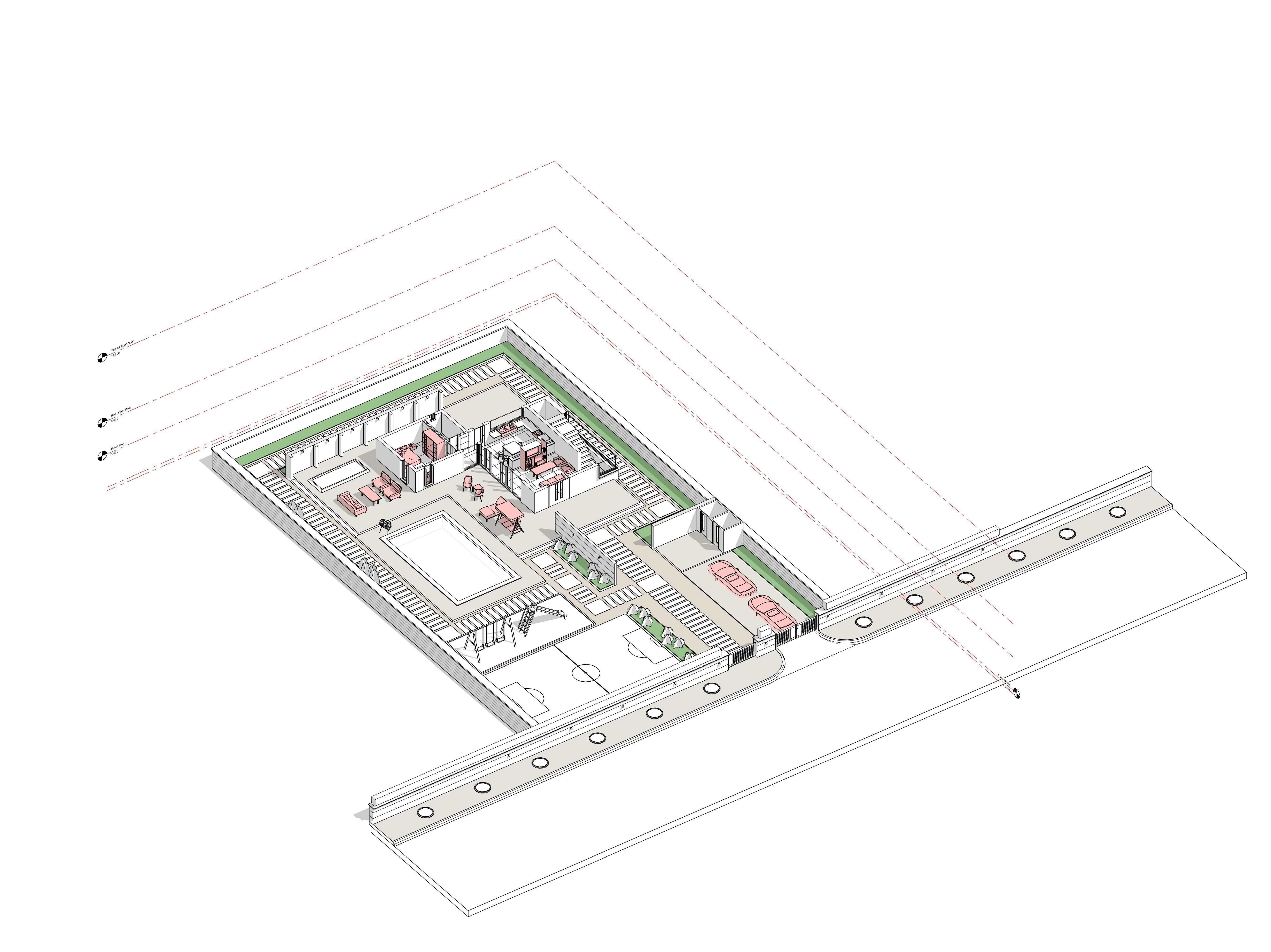 Modern villa 2 Low-poly 3D model_10